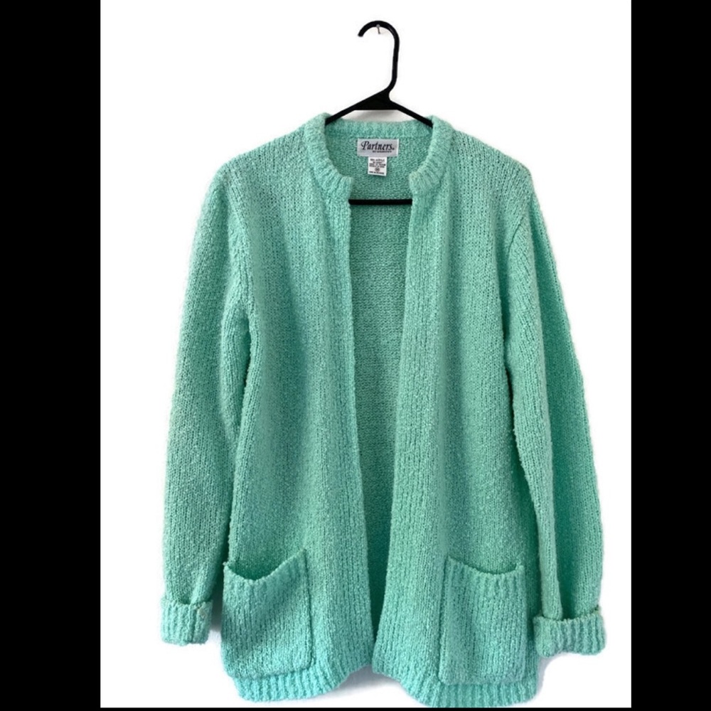 MERVYNS Vintage Mint Knitted Cardigan With Cute Pockets